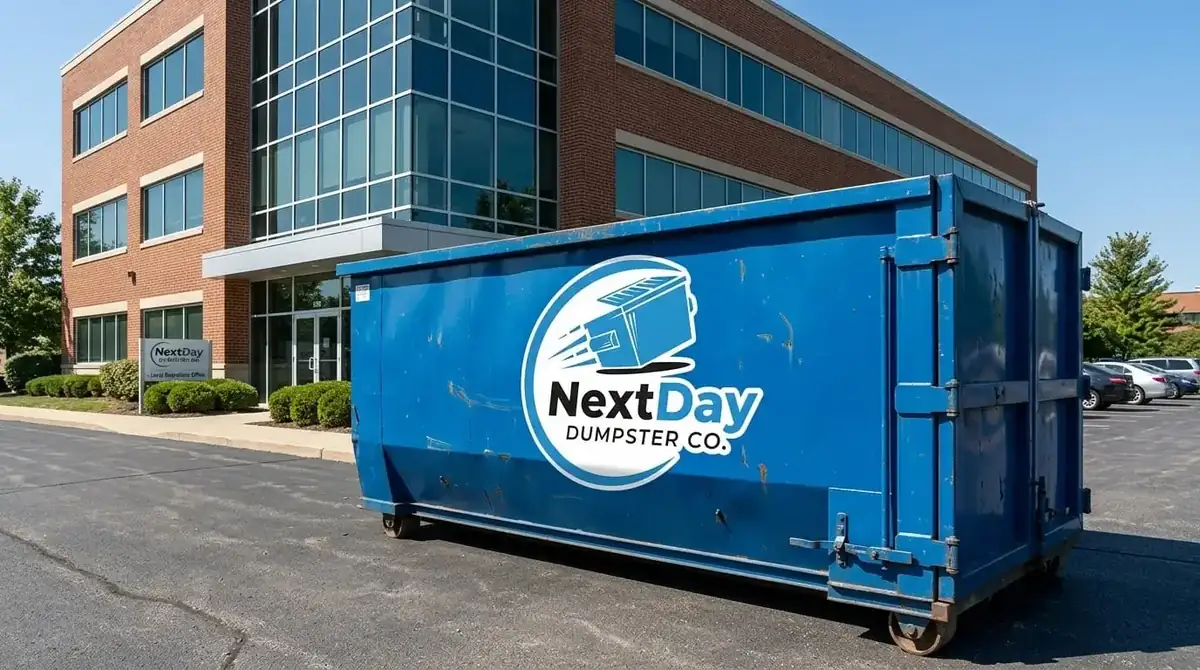 Roll-off dumpster delivery to Portage, MI by Nextday Dumpsterco